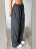 Pantalon femme gris Vintage Cargo Baggy pantalon de survêtement décontracté femme Streetwear mince sportif basique Joggers Harajuku poches coréennes