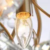 Hängslampor American Luxury Living Room Restaurant Crystal Chandelier Modern Bedroom Tree Branch Water Drop Decorative Light