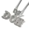 Мужчины Женщины Письмо подвесное золото серебряные цвета пользовательские название Baguatte Письма для подвесного ожерелья украшения с 3 мм 24 -дюймовой веревочной цепи