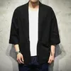 Men's Jackets Men Spring Shirt Lace Up Open Stitch Kimono Jacket Sun Protection Long Sleeves Coat Casual Japanese Style Loose