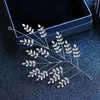 Hårklämmor Himstory Fashion Women Clear Crystal Leaf Branch Rhinestone Princess Bride Hairband Wedding Accessory Jewelry