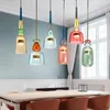 Pendant Lamps Modern Nordic Color Candy Light Bedroom Children's Room Girl's Gift Glass Hanging Home Decor Fixtures Macaron Lamp