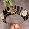 Klipsy do włosów surowa kryształowa korona pszczoła bogini ręcznie robione tiary akcesoria opaski kwiaty opaski do włosów mody biżuterii prezenty
