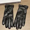 Gants pour écran tactile pour femmes, mitaines chaudes en cachemire avec lettres en métal, en cuir noir, coupe-vent pour l'extérieur, automne et hiver