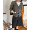 Pulls pour femmes Alpaga Cardigan à col en V Pull d'hiver avec écharpe Veste courte en laine