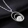 Collier pendentif perle bijoux mode européenne femmes Micro ensemble Zircon anneau rond S925 collier en argent collier chaîne pour les femmes fête de mariage cadeau de la saint-valentin SPC