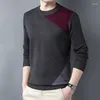 Pankys masculins 2024 Tendance de mode d'automne et d'hiver Round cou tricot coloré à manches longues confortables Pull de sous-couche chaude décontractée