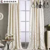 Rideaux transparents Tissu Jacquard occultant pour le salon Taille personnalisée Ivoire Gris Tan Style américain sur la fenêtre 230413