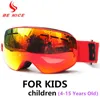 Goggles Benice Kids Kids Ski Ski Goggles for Kids UV400 Double Layer Anti-Fog Boy Girl Cravical Grans Glass Snow Glasses 231113
