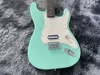 China electric guitar green color white pearl pickguard basswood body maple neck 6 strings