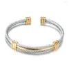 Bangle ZG open ontwerp geweven armband voor vrouwen met twee kleuren koper materiaal mode monster armbanden sieraden cadeau