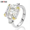 100% 925 anel de casamento de cluster de prata esterlina criou diamantes de citrina citrina moissanita anel de noivado de pedras preciosas do presente de joias finas por atacado