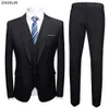 Costumes pour hommes Blazers Hommes Blazers Ensemble 3 Pièces De Mariage De Luxe 2 Costume Élégant Veste Complète Pantalon Conception Dernier Gilet D'affaires Slim Fit Manteau Pantalon 231113