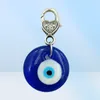 10pcslot Vintage Silver Turkish Tedredrop Blue Glass Evil Eye Charm Keychain Gifts Fit Clé Chains Accessoires Bijoux A291001614