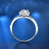 Moissanite Engagement Ring with Sterling Silver Shank for Women Brilliant Round Cut Stone VVS Created for Proposal Enga