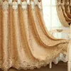 Curtain Customization European Style Curtains For Living Dining Room Bedroom Retro Brown Hollow Embroidery Lace Tulle