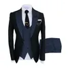 Mäns kostymer Herrdräkt Three-Piece Korean version Slim-Fit Model Business Banket Hosting Clothing Groomsman Dress Groom Wedding