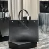 Y marka Dikey alışveriş çantası moda Rive Gauche tote çanta Büyük kapasiteli Koltukaltı çanta tasarımcısı inek derisi çanta 10A trapstar çanta Hakiki deri seyahat Omuz çantası