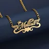 Colliers pendentifs Collier de nom personnalisé avec couronne personnalisée 5mm chaîne cubaine plaque signalétique en acier inoxydable pour les femmes cadeaux 231113
