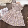 Girl's Dresses Menoea Summer Baby Girls Flower Dresses Fahion Style Flying Sleeves Floral Dress 2-6 Years Kids Casual Clothing Outfits 230413