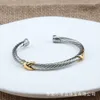 DY Bracelet Bijoux classique designer luxe haut accessoires 5MM bracelet populaire torsadé double X ouverture DY Bijoux Accessoires qualité Cadeau de Noël bijoux