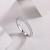 Cluster Rings 925 Sterling Silver D Color Moissanite Etenity Ring Wedding Band White Gold Plated Fine Jewelry Pass Anniversary Gift