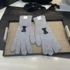 Дизайнерские вязаные перчатки с буквами. Шикарные зимние теплые перчатки. Перчатки с пятью пальцами. Варежки с коробкой.