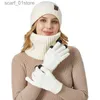 Hüte Schals Sets Herbst Winter Männer Hut Frauen Warme Dicke Warme Gestrickte Hut Schal Gs Drei-Stück Set Skullies beaniesL231113