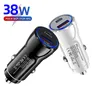 38W USB C Car Charger QC 3.0 PD 4.0 Type C Fast Car Phone Charger For iPhone 14 13 12 Samsung S22 Ultra Xiaomi Huawei With Retail Box Package