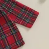 Conjuntos de roupas crianças meninos meninas natal pijama conjuntos vermelho xadrez manga longa botão camisas + bolso calças compridas casual pijamas ternos