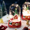 Luzes noturnas LED Papai Noel Claus Snowman Glass Capa Música Light Christmas 2023 Ano Sala de Sala Ambiente Decoração de Crianças Presente