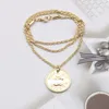 20 -стильный роскошный дизайнер бренд двойные буквы подвесные ожерелья цепные круглые ожерелье классическое свитер для модных женских свадебных подарков ювелирные аксессуары