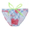 Underpants Print Summer Sexy Low Waist Tight Men Swimwear Swim Trunk Briefs Bikinis Swimsuits Gay Male Swimming Shorts