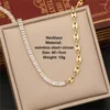 Ketten Schmuck Set für Frauen Mode Luxus Weiß Zirkon Gold Farbe Kette Edelstahl Halskette Armband Ohrringe Party Trend Geschenk