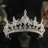 Grampos de cabelo Kmvexo luxo zircônia cúbica coroa nupcial tiaras barroco strass concurso diadema dubai jóias festa acessórios de casamento