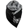 Scarves Retro Button Scarf For Women Fashion Butterfly Winter Warm Soft Wraps Fleece Ladies Neck Wrap Echarpe