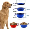 Collapsible Dog Bowls, Portable Foldable Dogs Cats Travel Water Food Bowls with Carabiner Clip for Walking, Traveling,Hiking