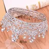 Hair Clips European American Bridal Jewelry Alloy Rhinestone Wedding Headdress Baroque Headband Round Crown