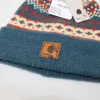 Carharttlys Hut Designer Originalqualität Jacquard Woll Ball Saum Herbst und Winter gestrickt für Männer und Frauen trendy Kalthut