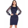 ECHTE FOTO Hoge Kwaliteit Sexy Vintage Glitter Mesh Lange Mouw Pailletten Jurk Vrouwen Club Party Bodycon Vrouw Jurk Vestidos