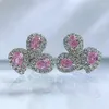 Pendientes de tuerca de primavera Qiaoer de lujo de Plata de Ley 925 de 3, 5MM con corte de pera, piedra preciosa de zafiro citrino, joyería fina para mujer