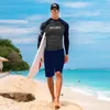 남자 수영복 Sailbee 남자 UV 보호 수영복 긴 소매 수영복 남성 수영을위한 발진 발진 Rash Guard 서핑 셔츠 230412