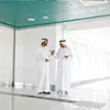 Roupas étnicas Qfriends Homem Muçulmano Árabe Robe Thobe para Homens Dubai Galabia Omã Abayas Arábia Saudita Islâmico Branco Marroquino Kaftan