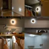 Veilleuses ronde LED capteur de mouvement placard lumière USB Recharge garde-robe marche/arrêt automatique sous l'armoire cuisine chambre éclairage