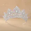 Saç klipleri enfes kadın çiçek rhinestone taç düğün tiara