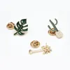Spille 30 pezzi/lotto Accessori per gioielli di moda Spilla in metallo con smalto per piante, foglie, alberi, cactus