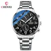 Armbanduhren CHENXI Luxusuhr Herren Leder Quarz Armbanduhr Wasserdicht Chronograph Leuchtendes Edelstahlarmband Uhruhren für