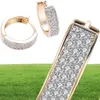 Orecchini gioielli romantici placcati oro fila singola mosaico zircone clip e orecchini a vite accessori San Valentino Gif5166267