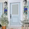 Decorative Flowers 2PCS Christmas Wreath Bow With Lights Outdoor For Front Door Holiday Boxwood Heart