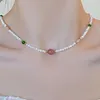 Choker Minar Boheemse veelkleurige natuursteen schelpketting met kralen voor dames Statement 14K echt vergulde koperen chokers